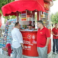 A sightseeing tour booth