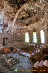 The Synthronon (semi-circular seats for the bishops) in the apse of Hagia Sophia