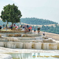Pamukkale's terraces are made of travertine