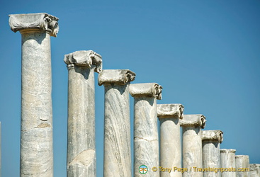 Columns that line the street in Perge