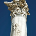 Close-up of column with engraving on it