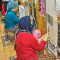 Ladies hand weave rugs with Turkish double knots