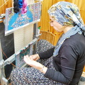 Handweaving silk rugs