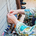 The women are given patterns to weave, based on their experience