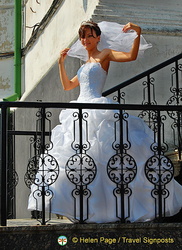 A beautiful bride at the Monastery of the Caves 