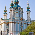 St Andrew's Church and Flea Market, Andriyivsky uzviz (St Andrew's Descent), Kyiv (Kiev)