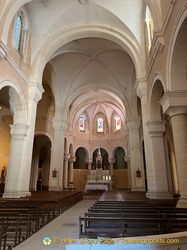 Plain looking interior of Eglise Neuve