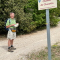 Tony's happy to reach Chemin de Chacotin, Roussillon
