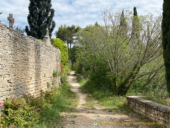Lovely stone wall along path leading out of Gordes