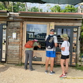 Hikers buying food and drinks