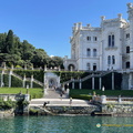 Castle view from the sea (879 visits) View of Miramare Castle and Gardens from the water Castle view from the sea