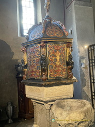 Baptismal font with cover