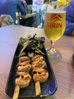 Grilled prawns at the Buga Ramen