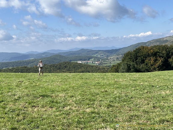 Tony showing the size of the mushroom