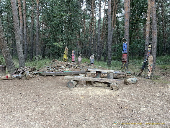 Unusual artwork in the woods