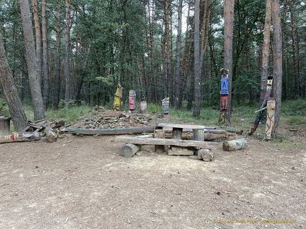 Unusual artwork in the woods