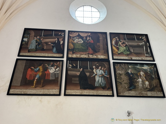Pictures depicting miracles of the Saint