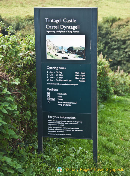 Opening times for Tintagel Castle