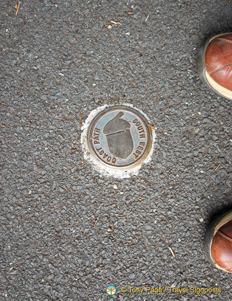 A marker for the South West Coast Path