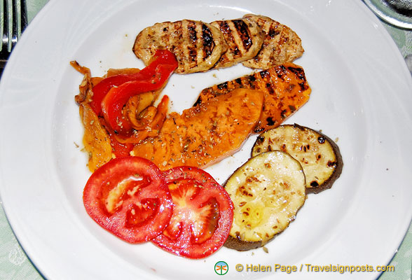 Vegetable antipasto at the Parco Ibsen