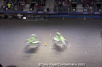 The dare devils doing their thing Motorbike dare devils performing