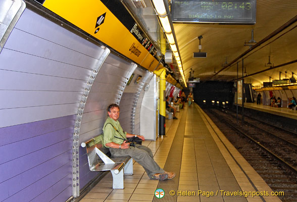 Tony at a Barcelona metro