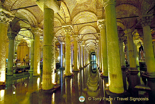 The marble columns of the Basilica Cistern