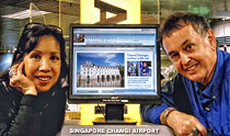 Helen and Tony Page at Singapore Changi Airport